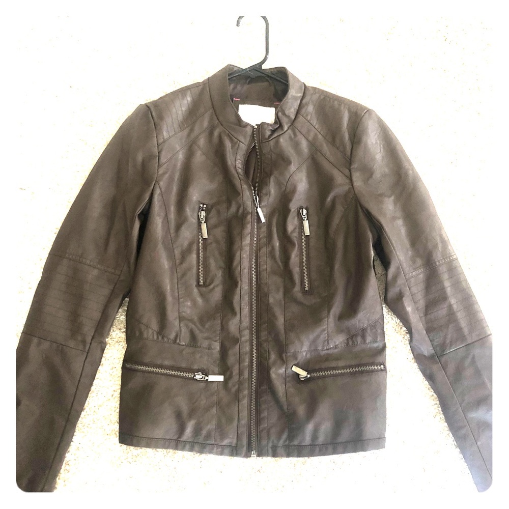 Women’s brown faux leather jacket (Target)